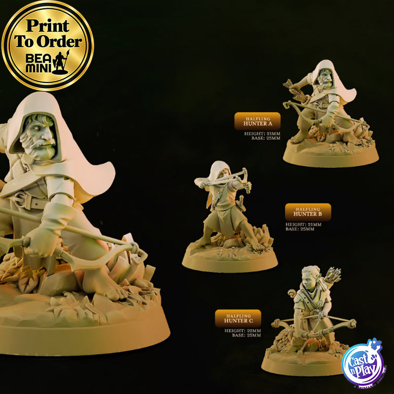 Halfling Hunters | BeaMini Print to Order Miniatures