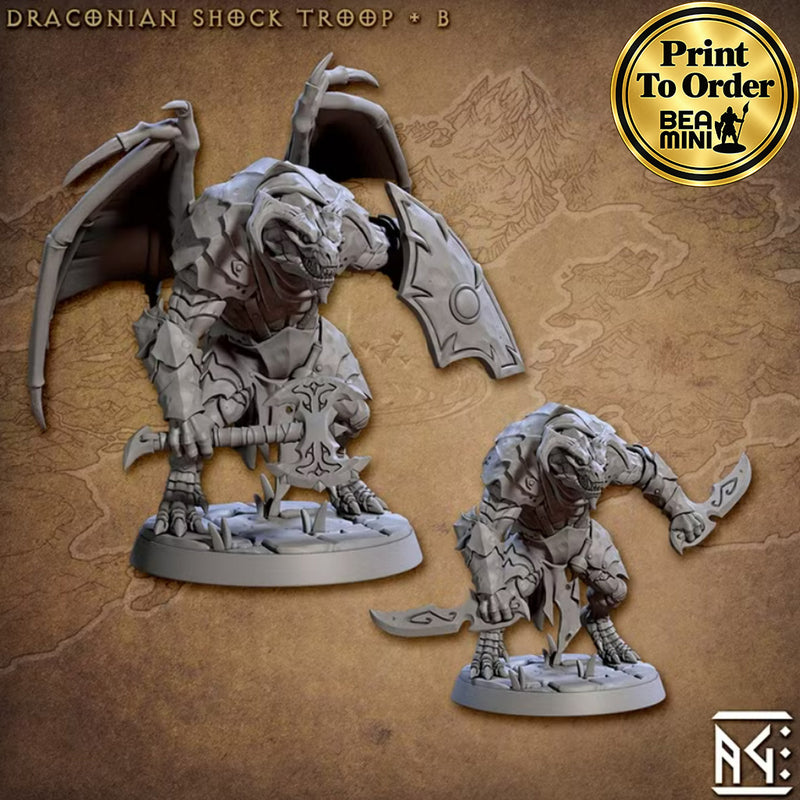 Draconian Shock Troops - B | BeaMini Print to Order Miniatures