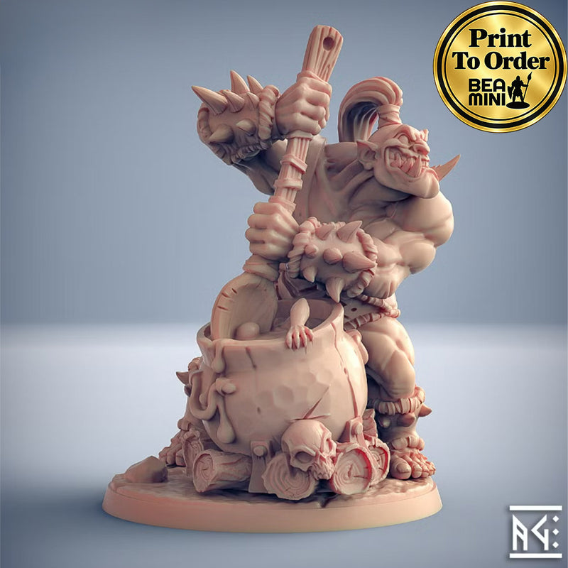 Burtz Dwarfstew Ogre Cook | BeaMini Print to Order Miniatures