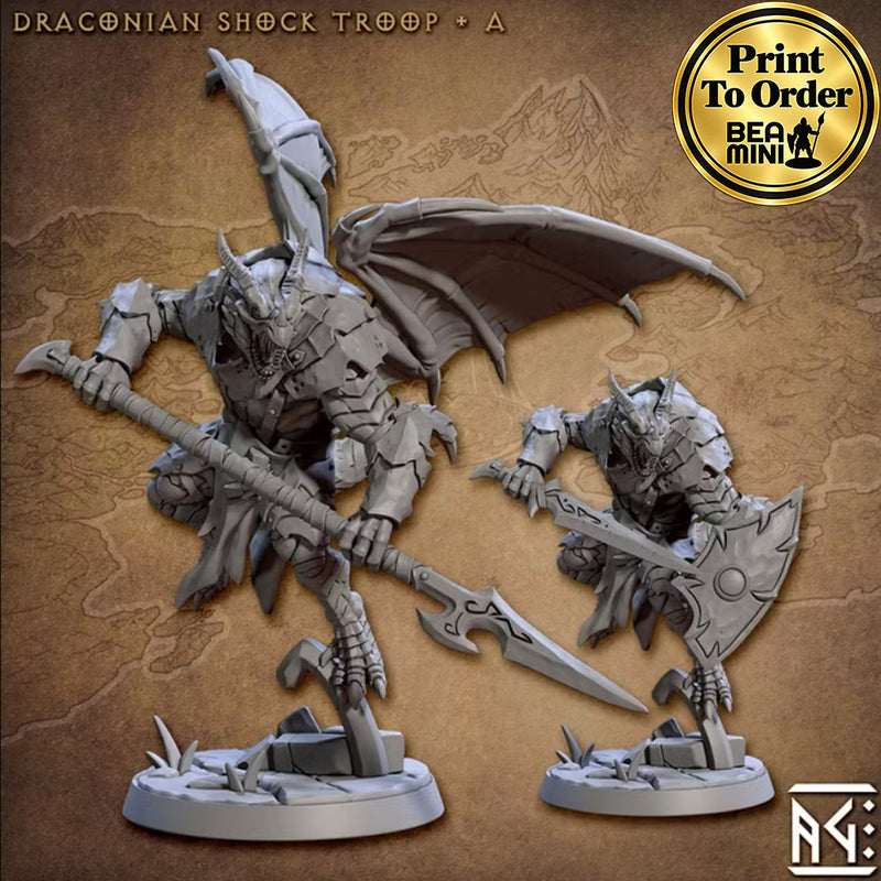 Draconian Shock Troops - A | BeaMini Print to Order Miniatures