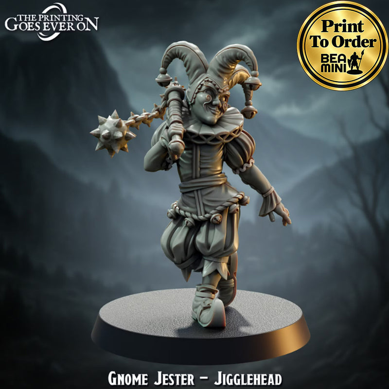 Gnome Bard - Jigglehead | BeaMini Print to Order Miniatures