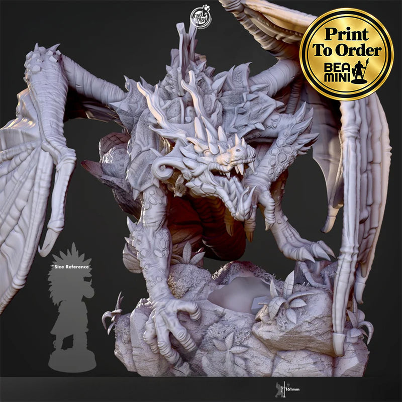 Kalothen, Poison Green Dragon | BeaMini Print to Order Miniatures