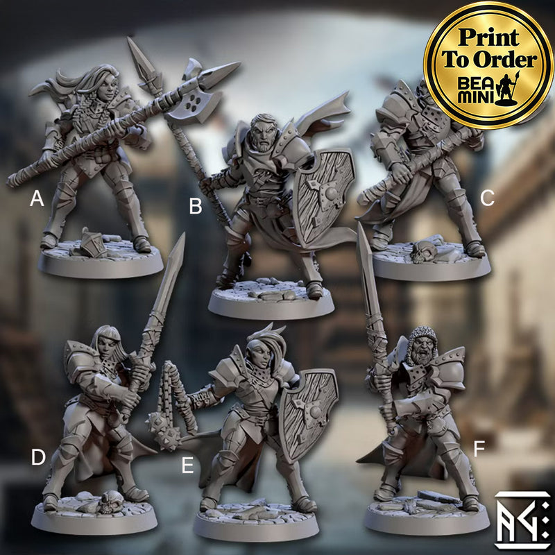 Human Paladins | BeaMini Print to Order Miniatures