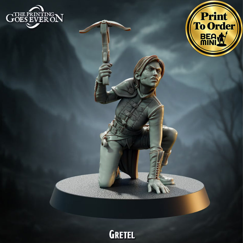Gretal the Vampire Hunter | BeaMini Print to Order Miniatures