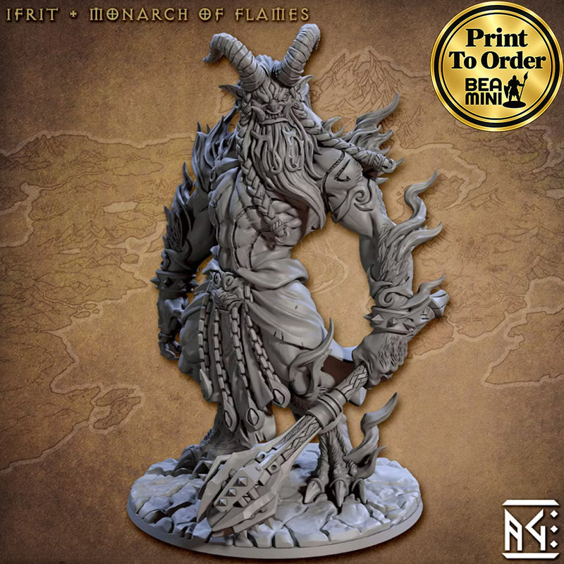 Ifrit Monarch of Flames | BeaMini Print to Order Miniatures