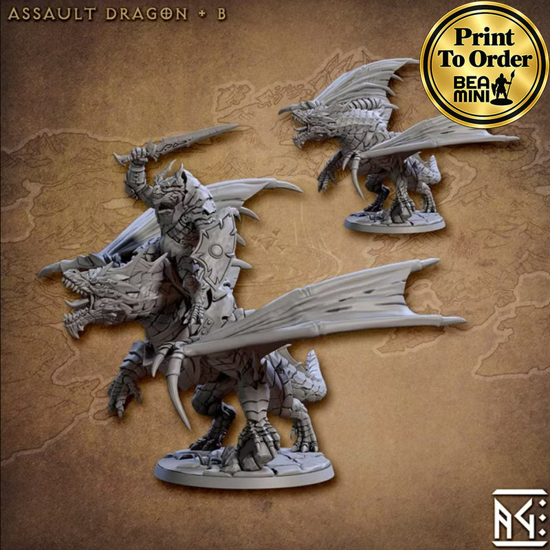 Assault Dragon - B | BeaMini Print to Order Miniatures
