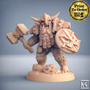 Dwarven Fighter A | BeaMini Print to Order Miniatures
