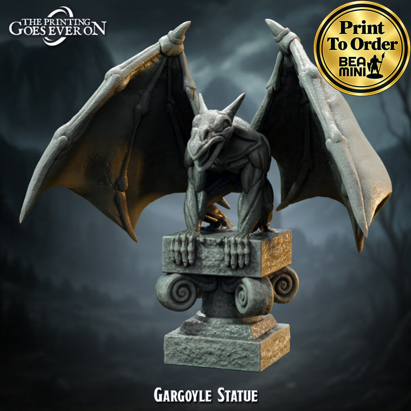 Gargoyle Statue | BeaMini Print to Order Miniatures