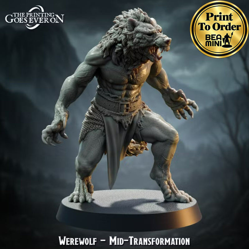 Werewolf - Mid-transformation | BeaMini Print to Order Miniatures