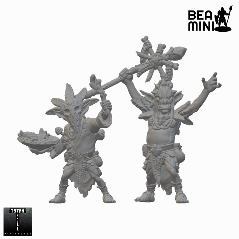 Goblin Shamans | BeaMini Unpainted RPG Miniatures