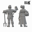 Farmers | BeaMini Unpainted RPG Miniatures