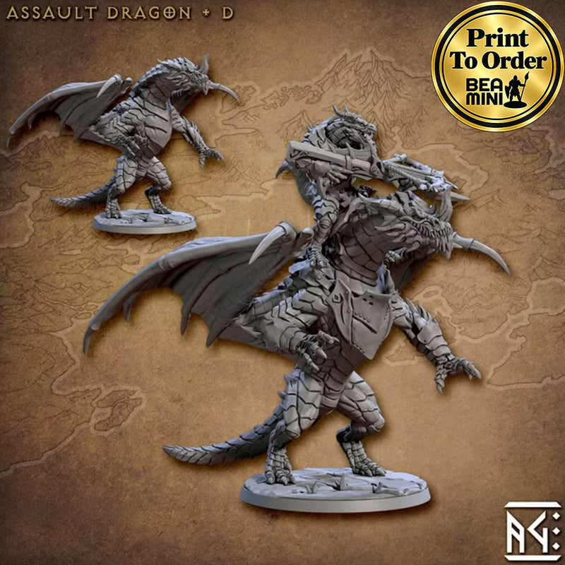 Assault Dragon - D | BeaMini Print to Order Miniatures