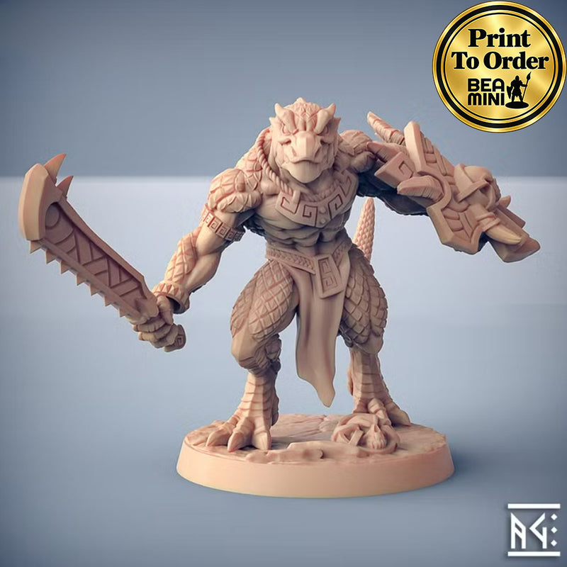 Goldmaw Lizardman A | BeaMini Print to Order Miniatures