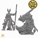 Tabaxi Fighter and Monk | BeaMini Unpainted RPG Miniatures