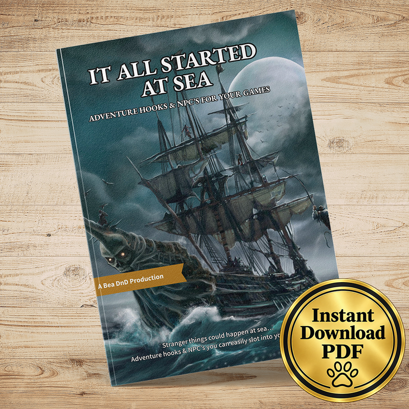 It All Started At Sea – Fantasy RPG Adventure Hooks (100 Hooks & 24 NPCs)