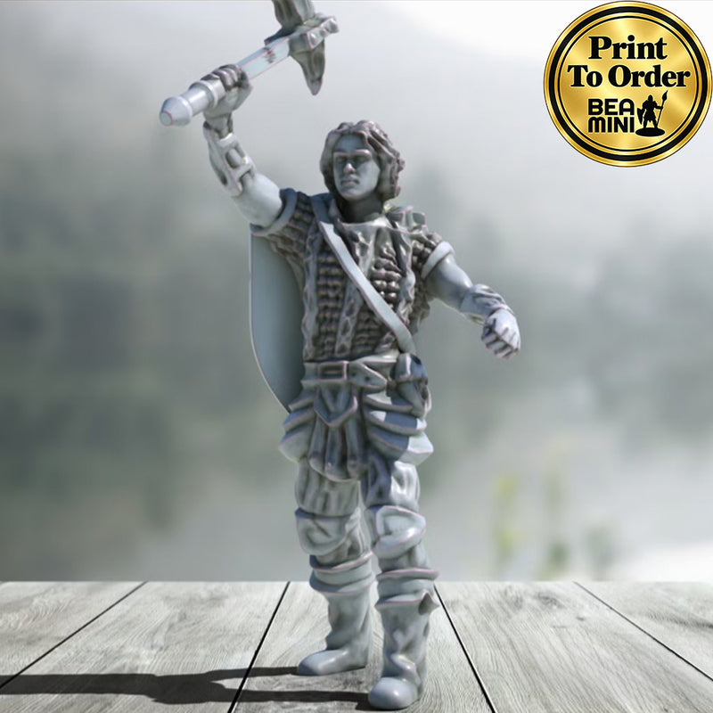 Leonard Human Fighter | BeaMini Print to Order Miniatures