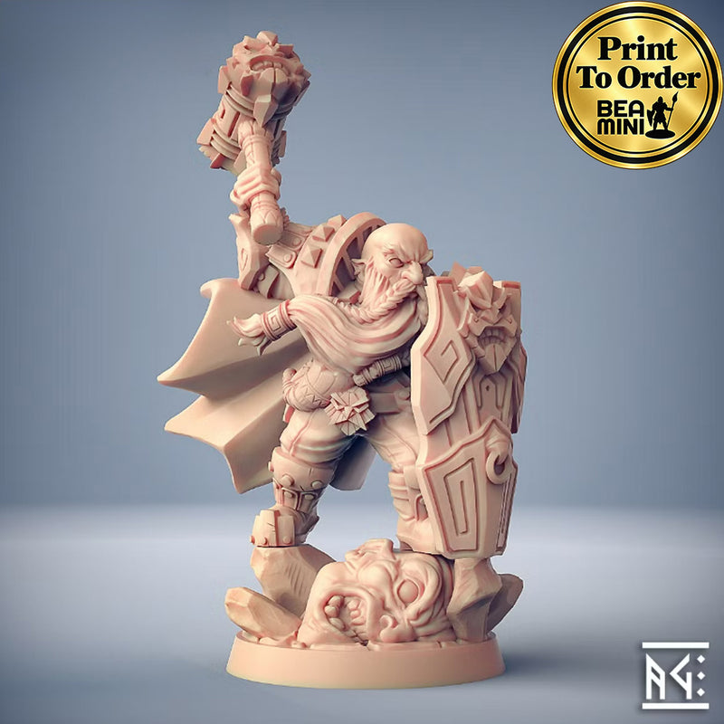 Alvar Giantslayer Dwarf Fighter | BeaMini Print to Order Miniatures