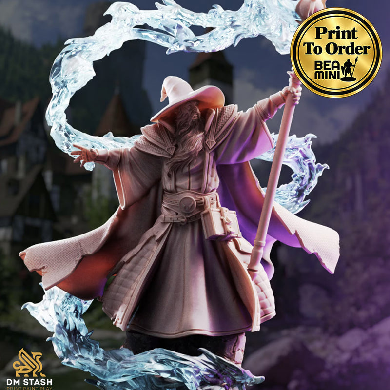 Merlin of Monmouth, Human Wizard | BeaMini Print to Order Miniatures