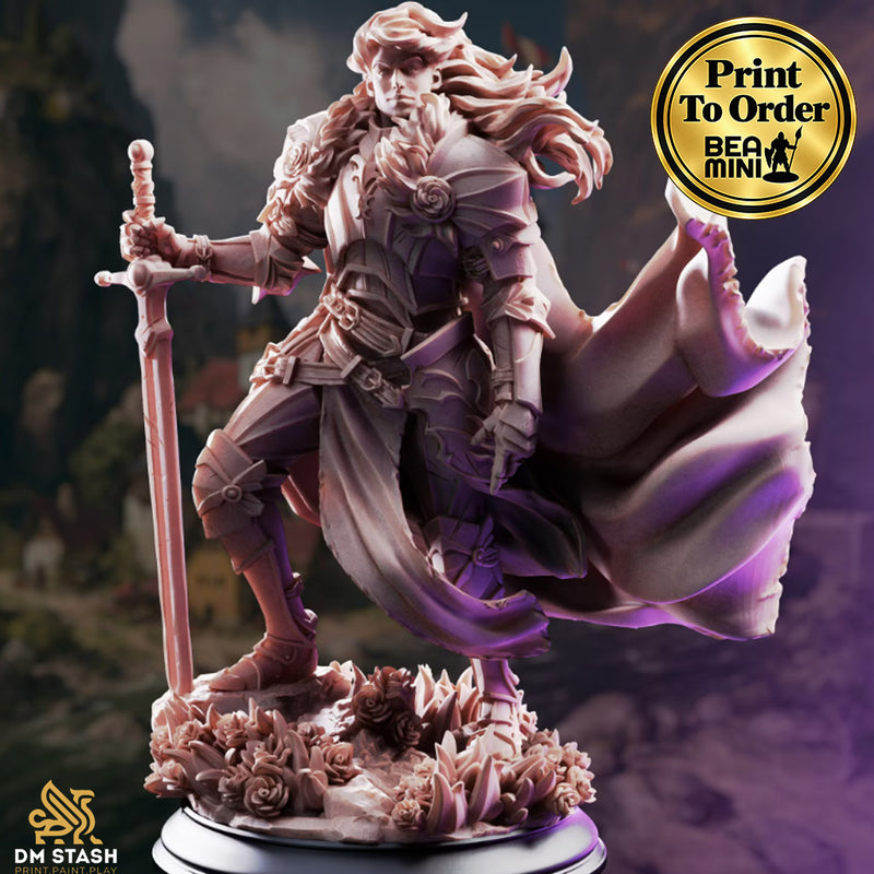 Prince Charming, Human Paladin | BeaMini Print to Order Miniatures