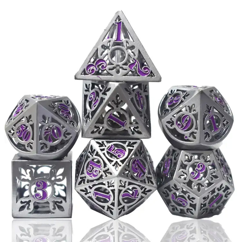 Ravnica's Calling - 7 Piece Hollow Metal Polyhedral Dice Set & Dice Case