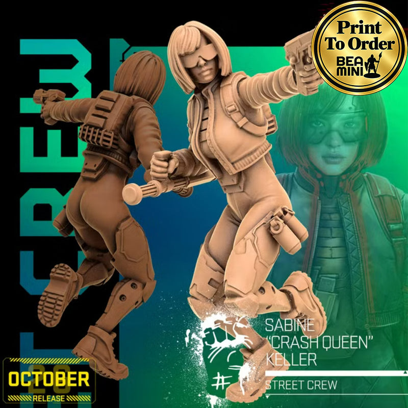 Sabine 'Crash Queen' Keller | BeaMini Print to Order Miniatures