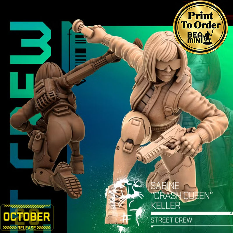 Sabine 'Crash Queen' Keller | BeaMini Print to Order Miniatures