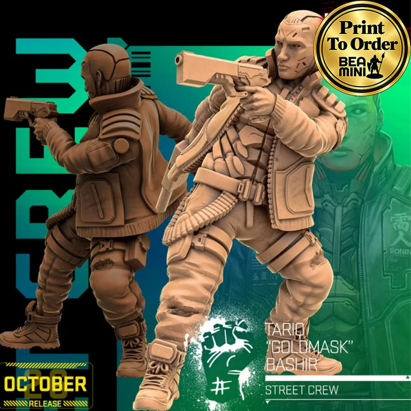 Tariq 'Goldmask' Bashir | BeaMini Print to Order Miniatures