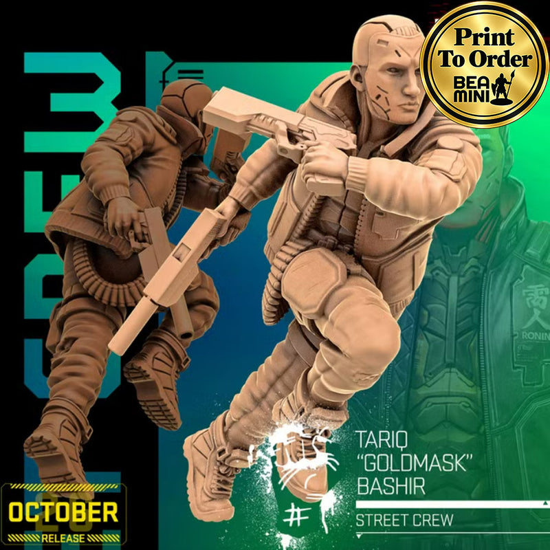 Tariq 'Goldmask' Bashir | BeaMini Print to Order Miniatures