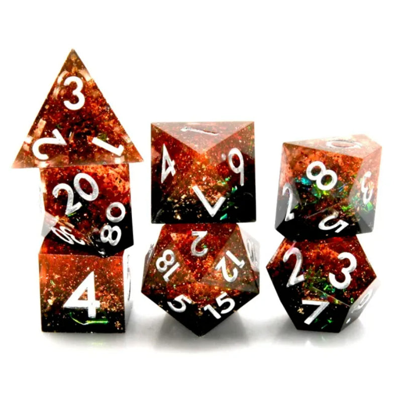 Sandstorm - Handcrafted Sharp Edge Dice Set & Dice Case