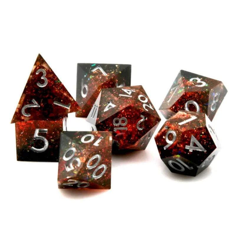 Sandstorm - Handcrafted Sharp Edge Dice Set & Dice Case