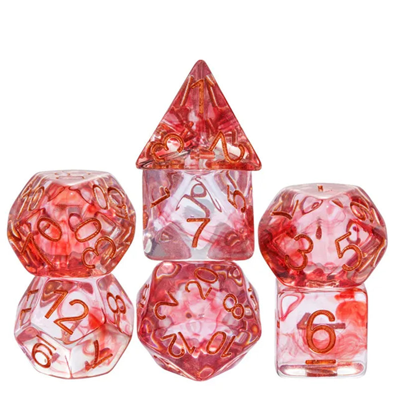 Sanguis - 7 Piece Polyhedral Dice Set + Dice Bag