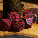 Scarlet Knot - 7 Piece Polyhedral Dice Set + Dice Bag