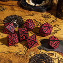 Scarlet Knot - 7 Piece Polyhedral Dice Set + Dice Bag