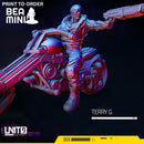 Terry G. on Motorbike | BeaMini Print to Order Miniatures