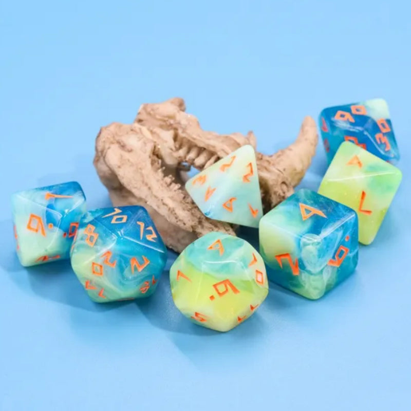 Sea Monsters Delight - 7 Piece Polyhedral Dice Set + Dice Bag