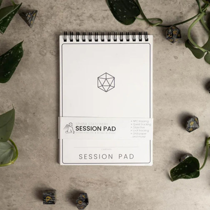 Session Pad by Sphinx Stationery | System Agnostic TTRPG Session Notepad