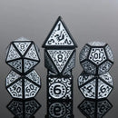 Silver Flame - 7 Piece Polyhedral Dice Set + Dice Bag