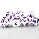 Splatter Dice - 7 Piece Polyhedral Dice Set + Dice Bag