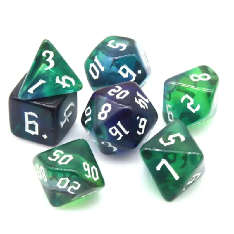 Spring Glory - 7 Piece Polyhedral Dice Set + Dice Bag
