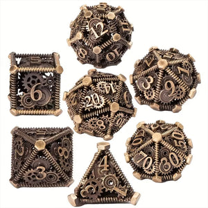 Sprocket Bomb - 7 Piece Metal Polyhedral Dice Set & Dice Case