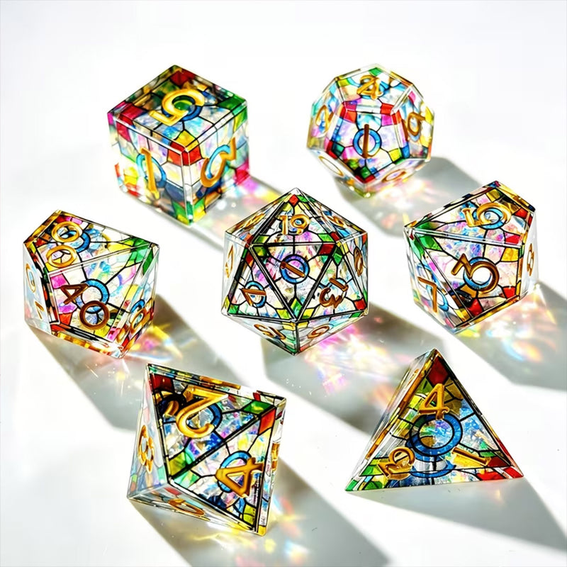 Stained Glass Dreams - Handcrafted Dice Set