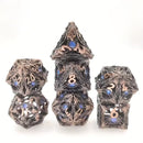 Steel Gaze - 7 Piece Metal Polyhedral Dice Set & Dice Case