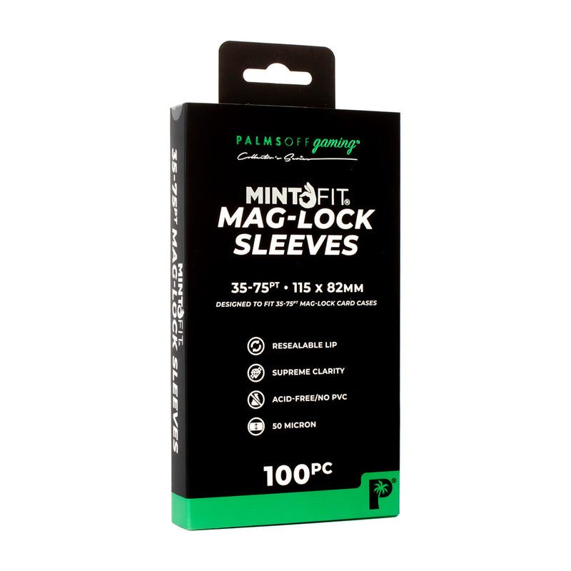 Palms Off Gaming: MintFit Mag-Lock Card Case Sleeves (35pt-75pt) - 100pack
