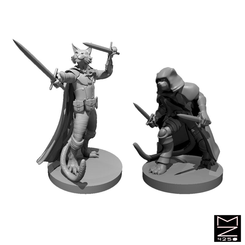 Tabaxi Rogues | BeaMini Unpainted RPG Miniatures