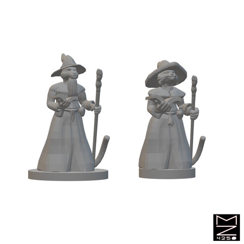 Tabaxi Wizards (Wave 2) | BeaMini Unpainted RPG Miniatures