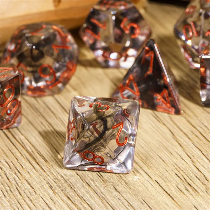 Tenebris - 7 Piece Polyhedral Dice Set + Dice Bag