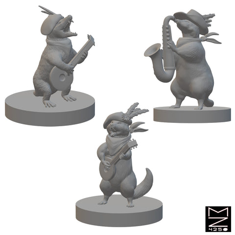 The Max Raccoon Band | BeaMini Unpainted RPG Miniatures