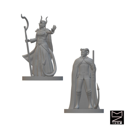 Tiefling Druids | BeaMini Unpainted RPG Miniatures