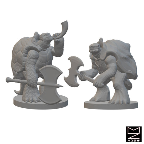 Tortle Barbarians | BeaMini Unpainted RPG Miniatures
