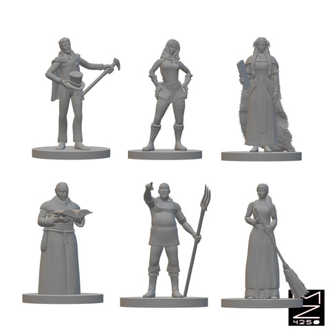 Townsfolk | BeaMini Unpainted RPG Miniatures